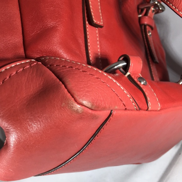 Red Leather Coach Purse - Picture 6 of 8